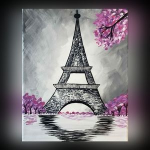 Eiffel Tower hand painted acrylic on canvas